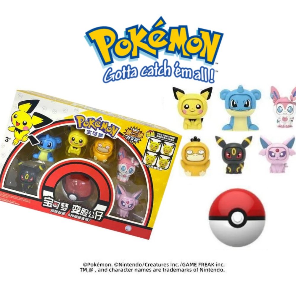 Officially Licensed Pokémon Espeon Umbreon Sylveon & More 6Pc Face Changers -NEW